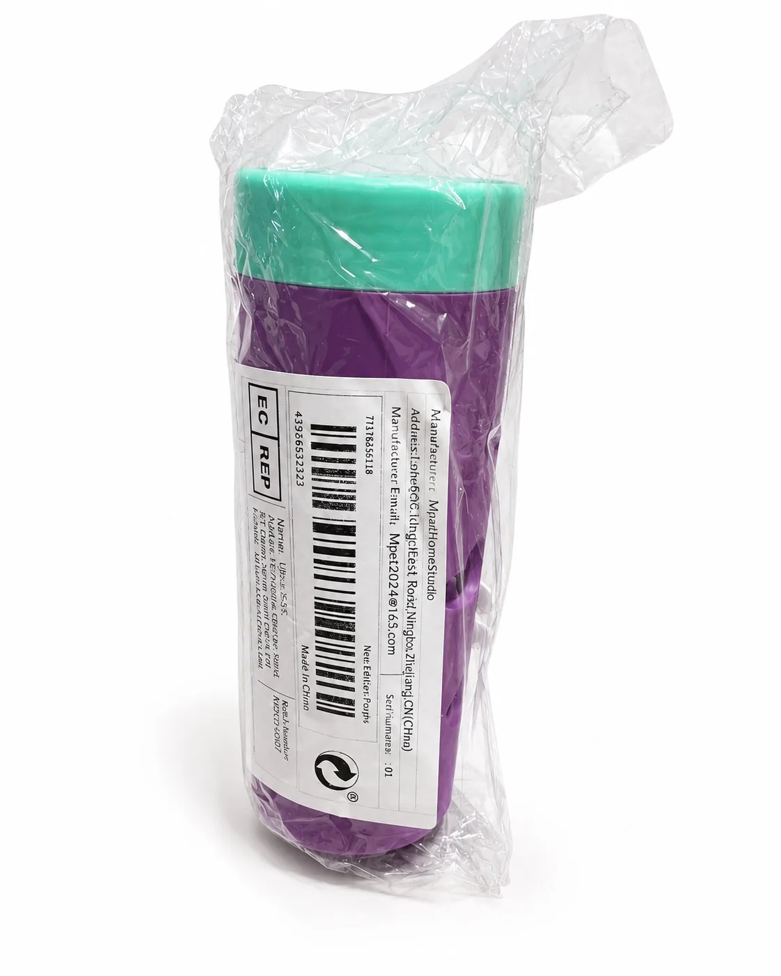 Interactive Treat Dispensing Dog Puzzle Toy Tube Plastic Purple Green Brand New — photo 7