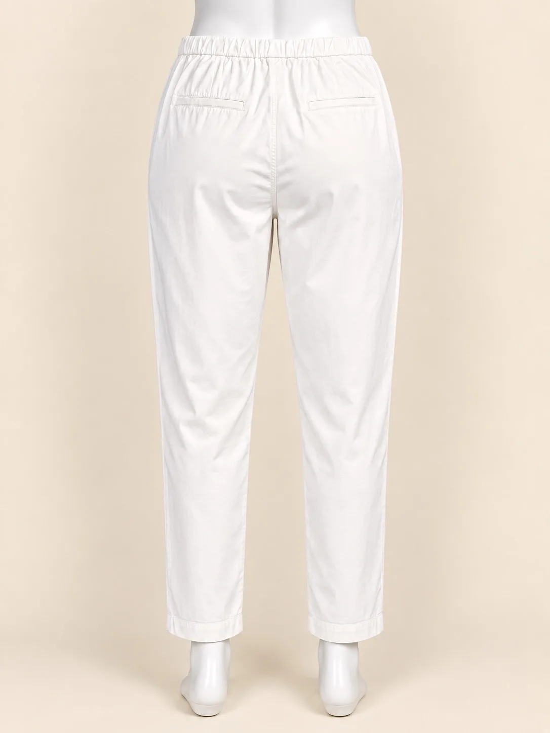 Country Road Women's White Tapered Ankle Pants Elastic Bamboo Cotton Pockets AU8 – photo 2