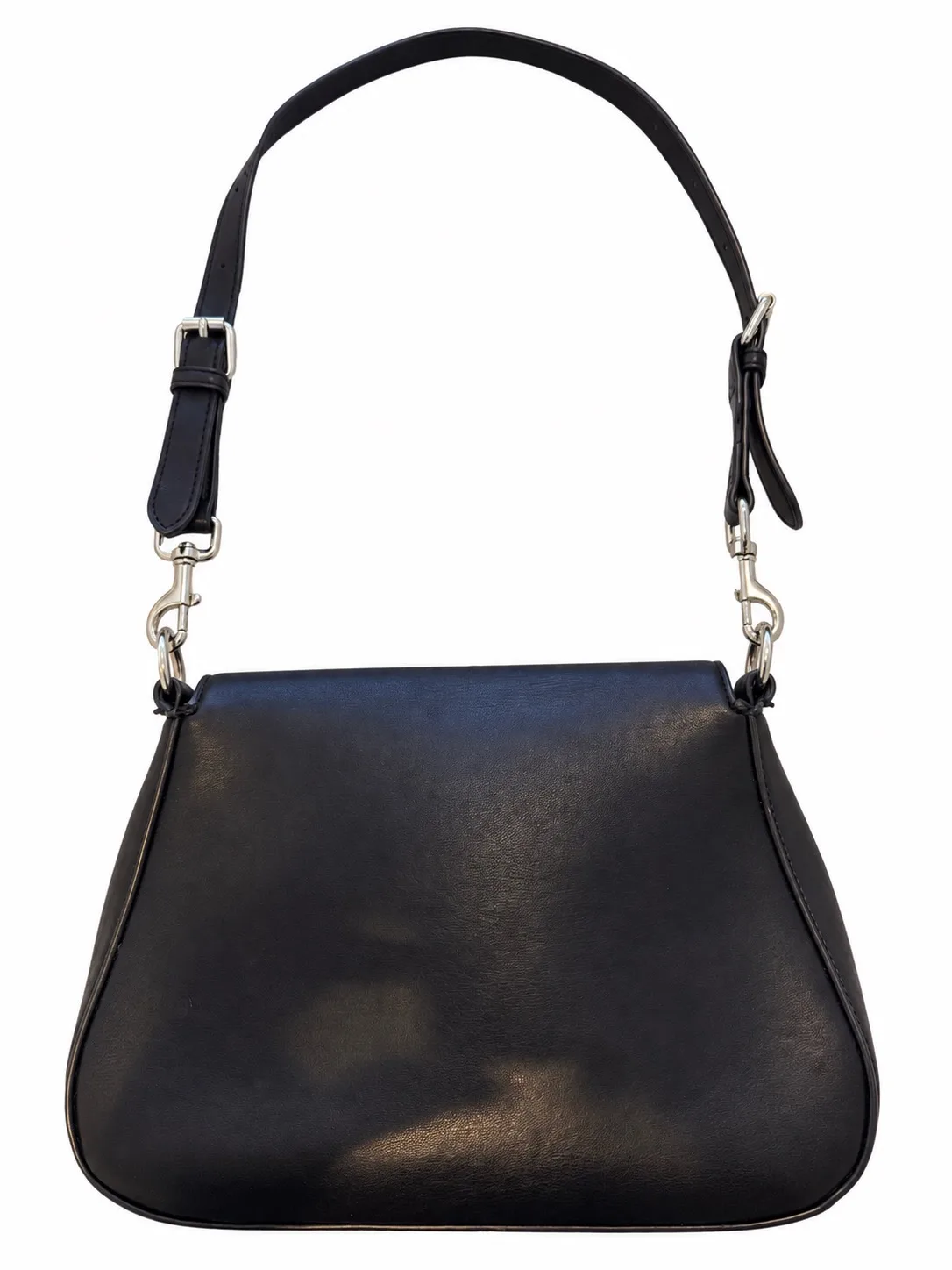 Public Desire Black Leather Women's Shoulder Bag Silver Buckle Adjustable Strap – photo 2