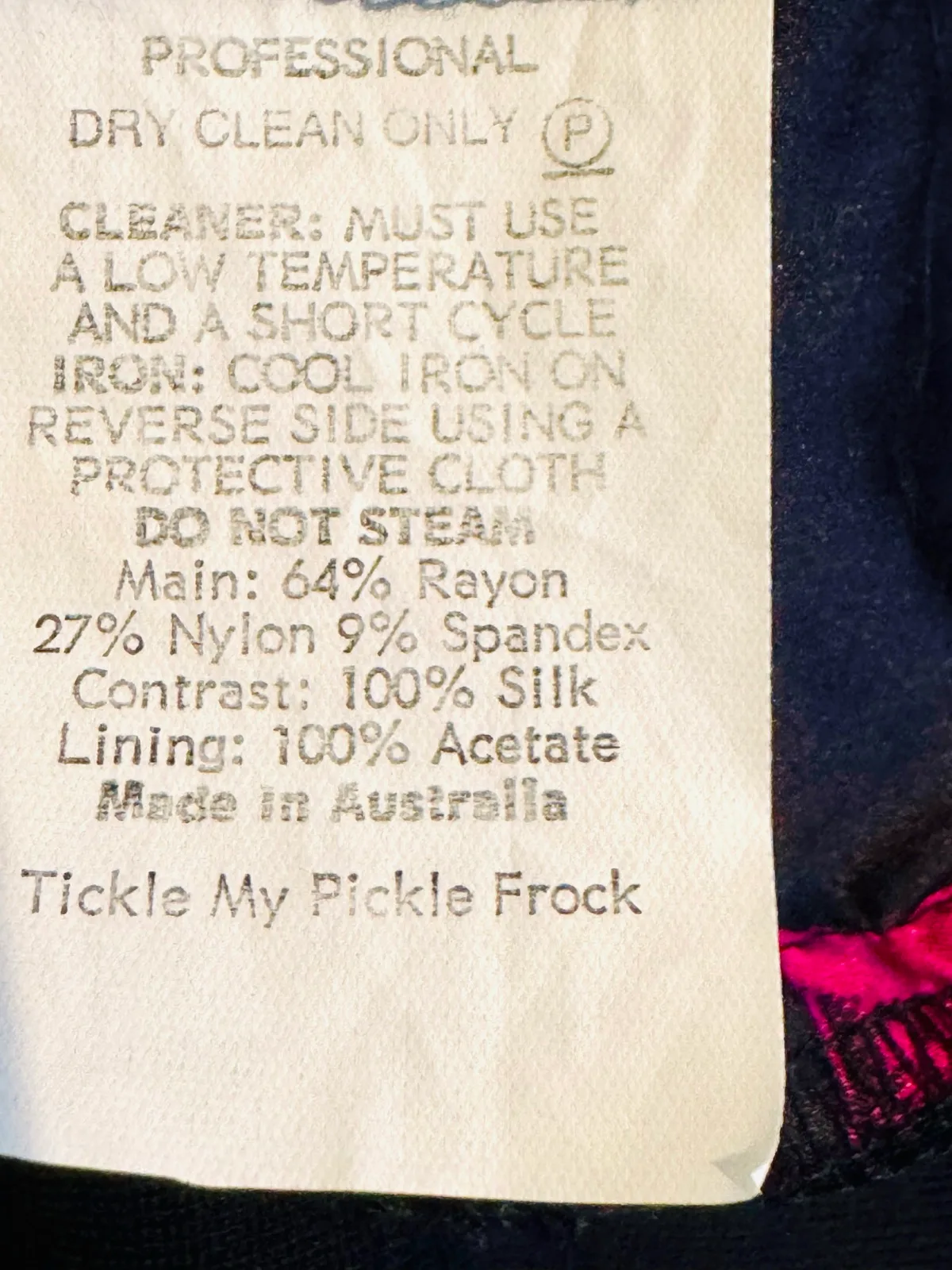 Alannah Hill Tickle My Pickle Frock Black Pink Heart Zip Lined Dress Size 14 – photo 5