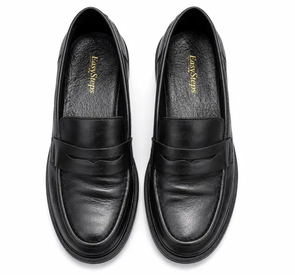 Easy Steps Eleanor Black Leather Slip-On Loafer Round Toe Rubber Sole EU 37 EUC