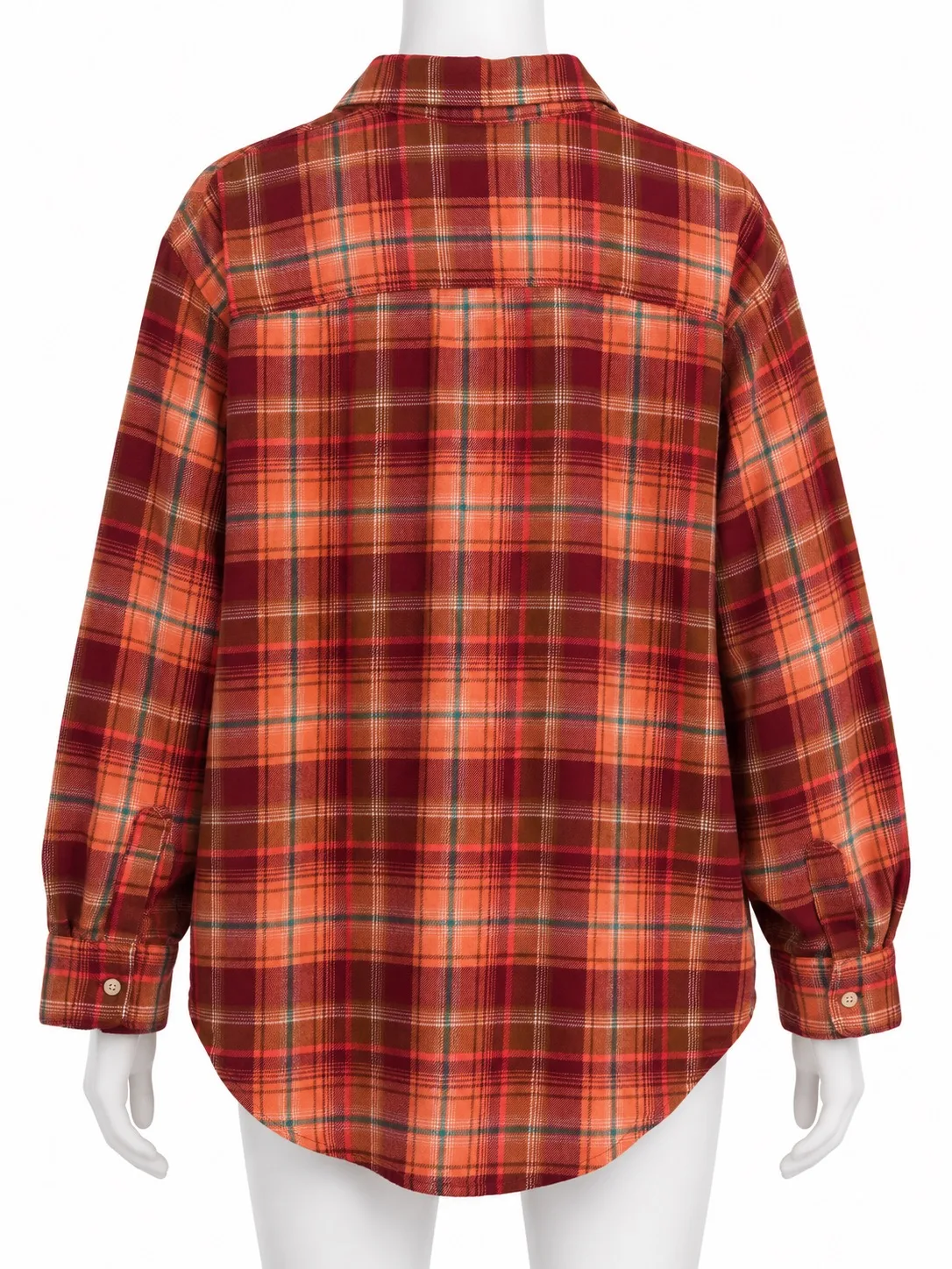 Old Navy The Boyfriend Shirt Women's Plaid Flannel Button-Up Relaxed L – photo 2