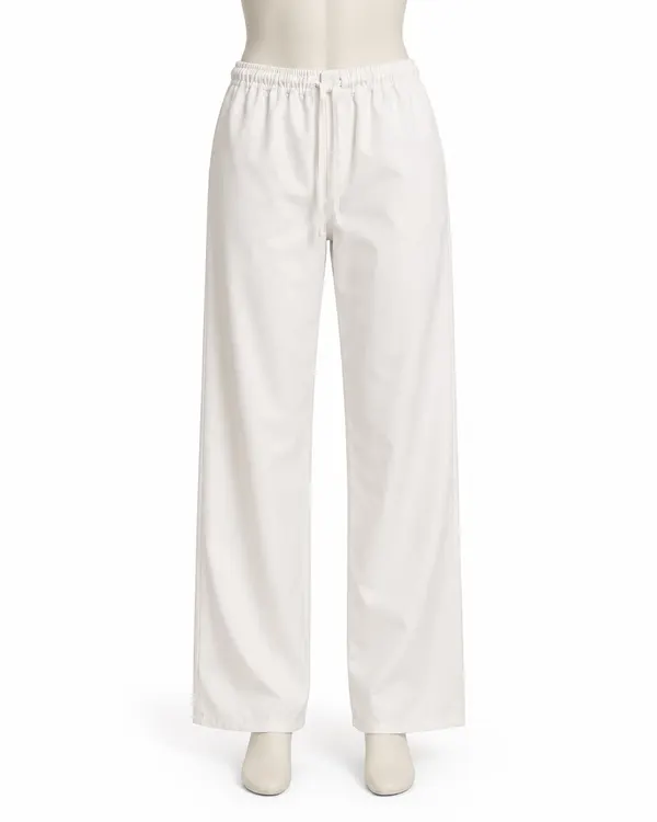 White Fox Women's pants White Straight Leg Elastic Waist 2 pockets Size S