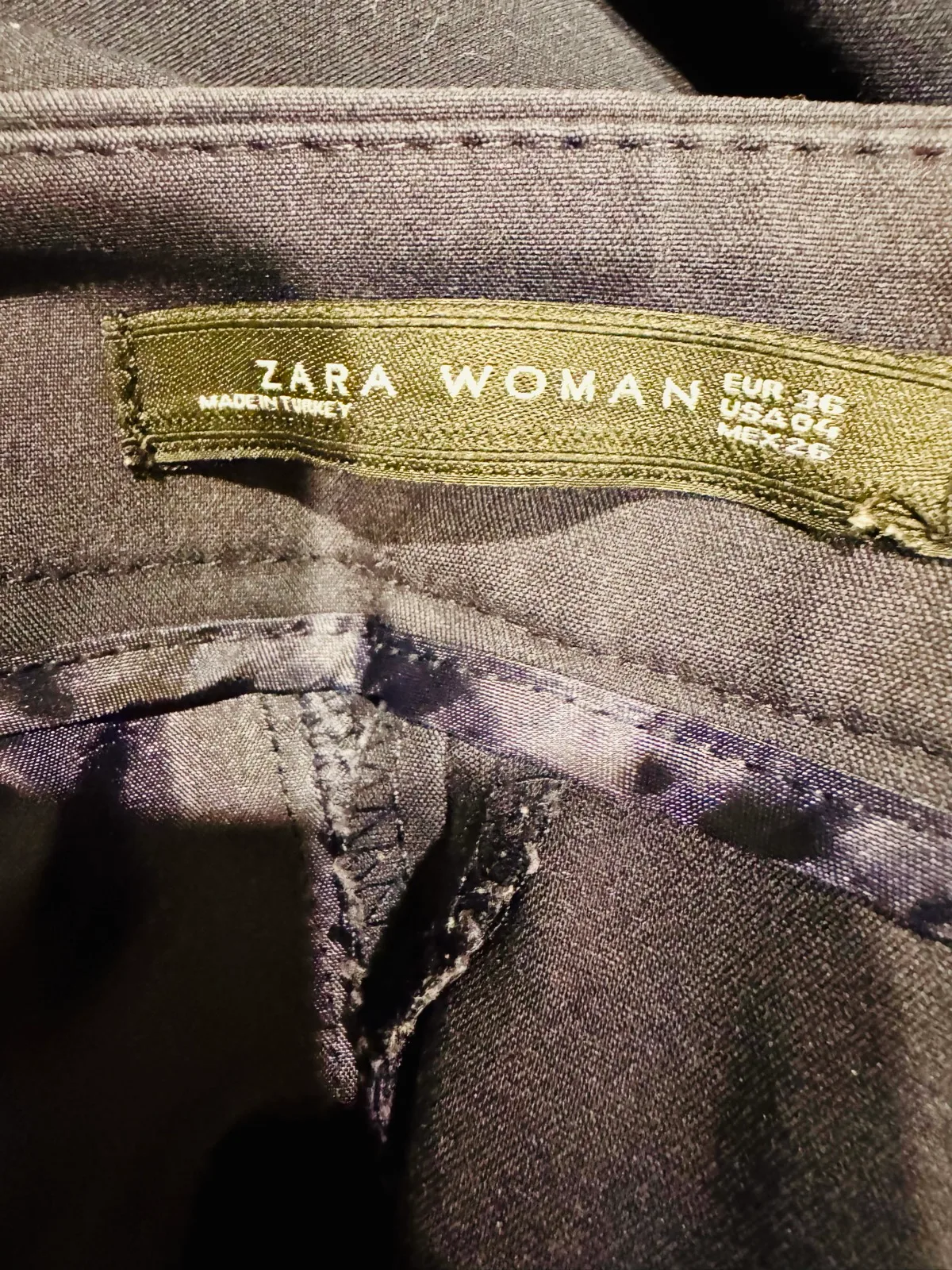 ZARA Women's Dark Blue Navy Dress Pants Straight Leg Flat Front EUR 36 AU 10 — photo 3