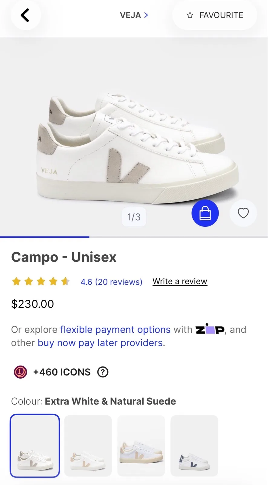 VEJA Campo Women's Sneakers Extra White Leather Lace Up EUR37 US6 As New RRP$230 — photo 6
