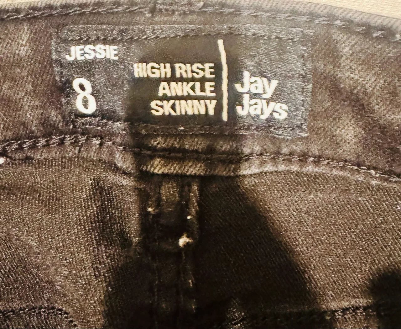 Jay Jays Jessie High Rise Ankle Skinny Jeans Black Distressed Size 8 — photo 3