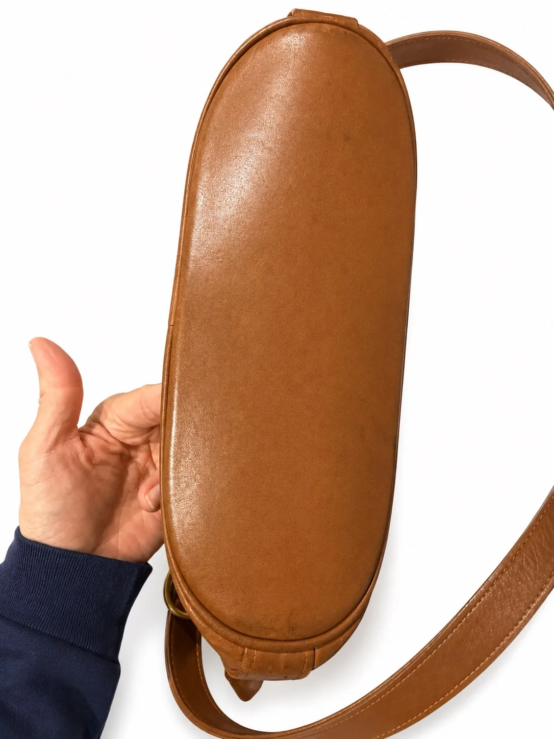 Vintage Coach Brown Leather Women's Crossbody Bag Gold Hardware Pockets I6M 4148 — photo 8