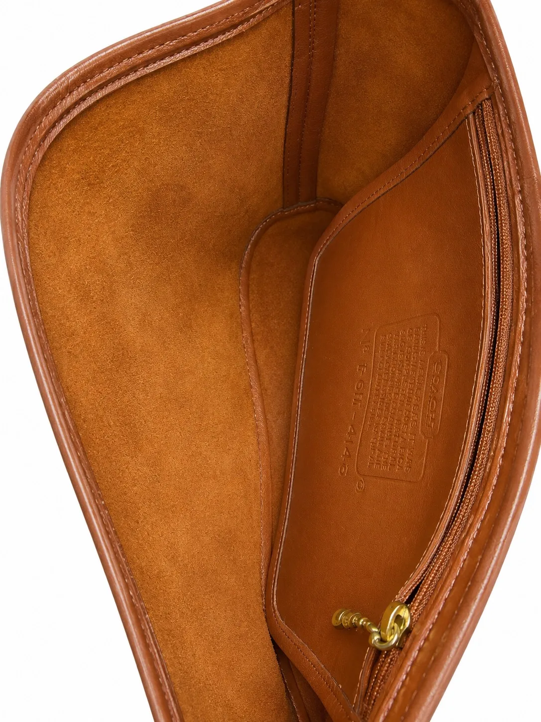 Vintage Coach Brown Leather Women's Crossbody Bag Gold Hardware Pockets I6M 4148 — photo 5