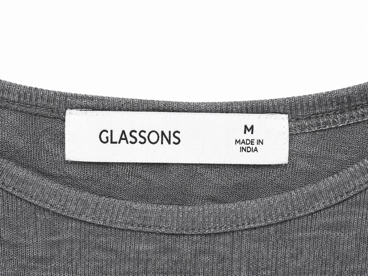 Glassons Women's Grey Modal Knit Ribbed Crew Neck Short Sleeve T-Shirt Size M — photo 2