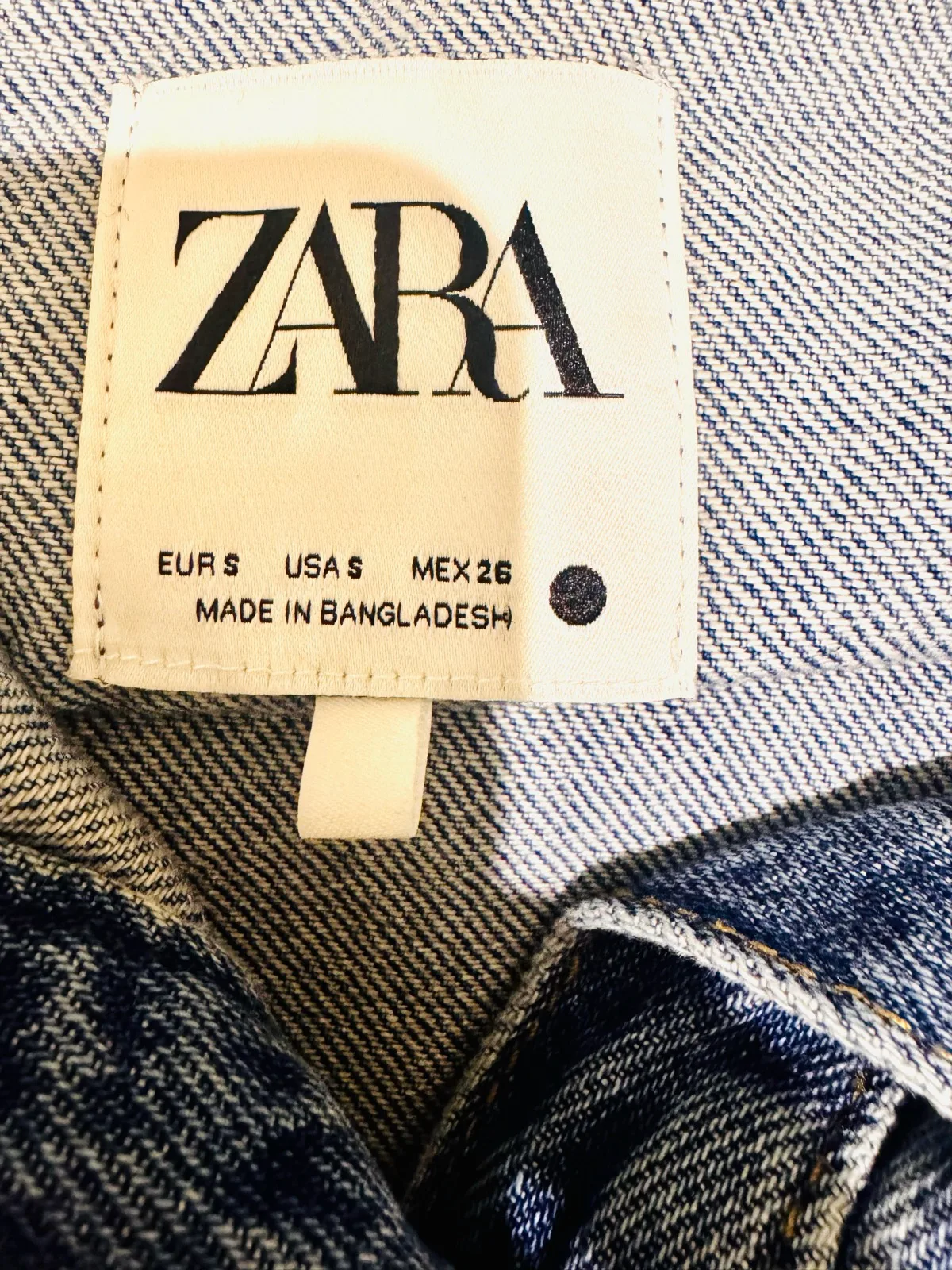 ZARA Blue Denim Button Front Collared Belted Long Sleeve Dress Size S AU 6 AU 8 – photo 4