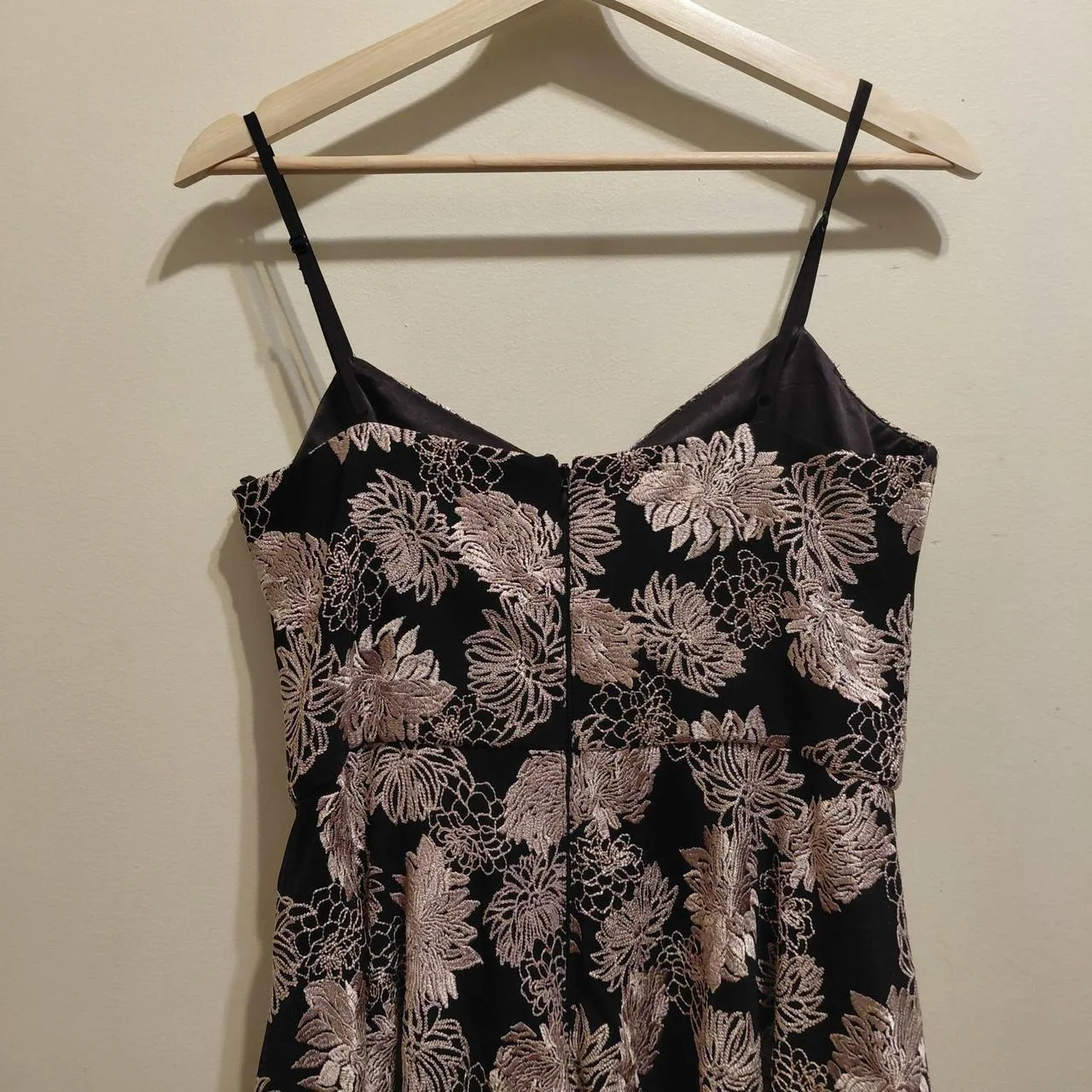 Forever New black & pink floral mini dress with ruffle hem, size 10 — photo 5