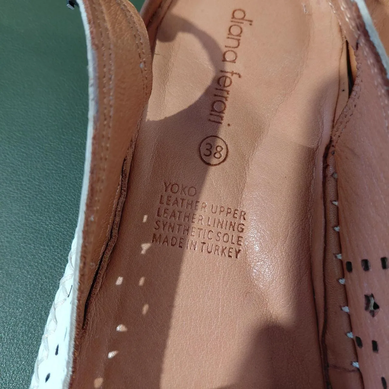 Diana Ferrari Yoko womens white leather sandals with perforated design - size AU — photo 6