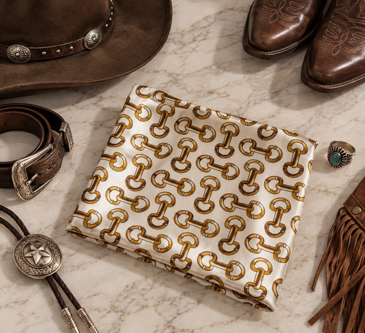 Horse chain ⛓️‍💥 silk scarf — photo 2