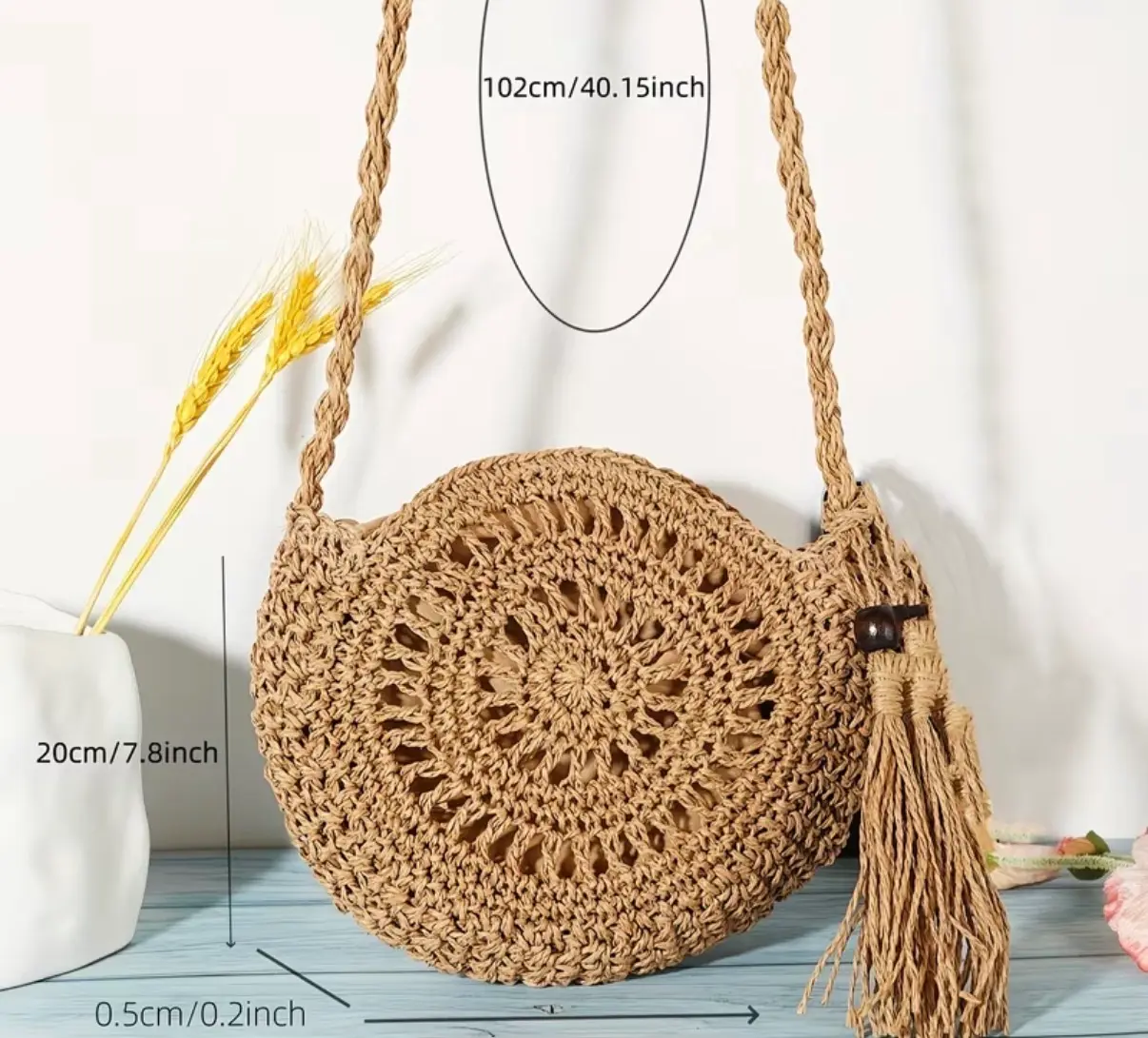 Handbag new straw crossbody – photo 2