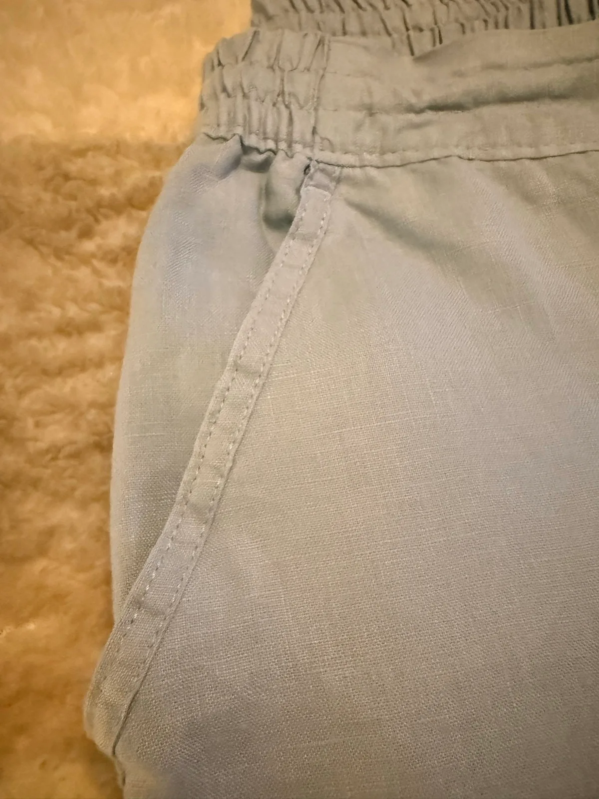 Autograph light blue cropped pants linen — photo 3