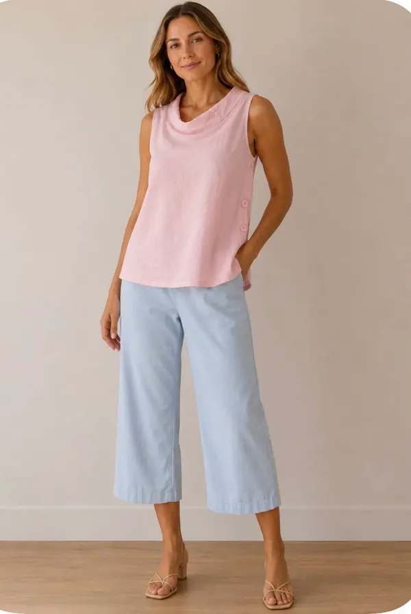 W.Lane  linen cotton blouse size 12 pink