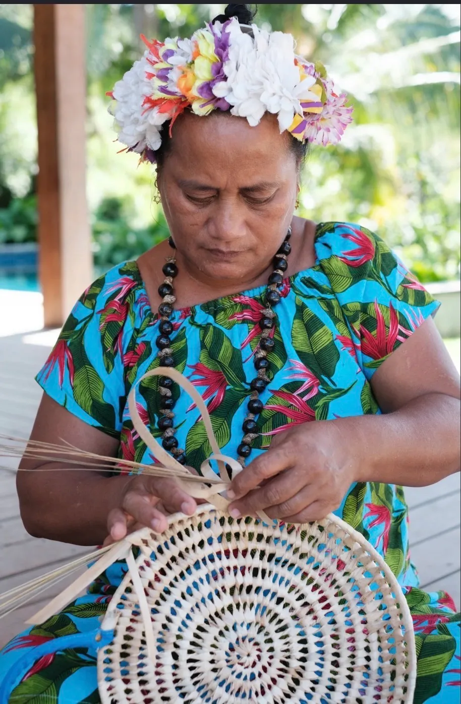 Ato Taitai handmade in Fiji  round bag new — photo 2