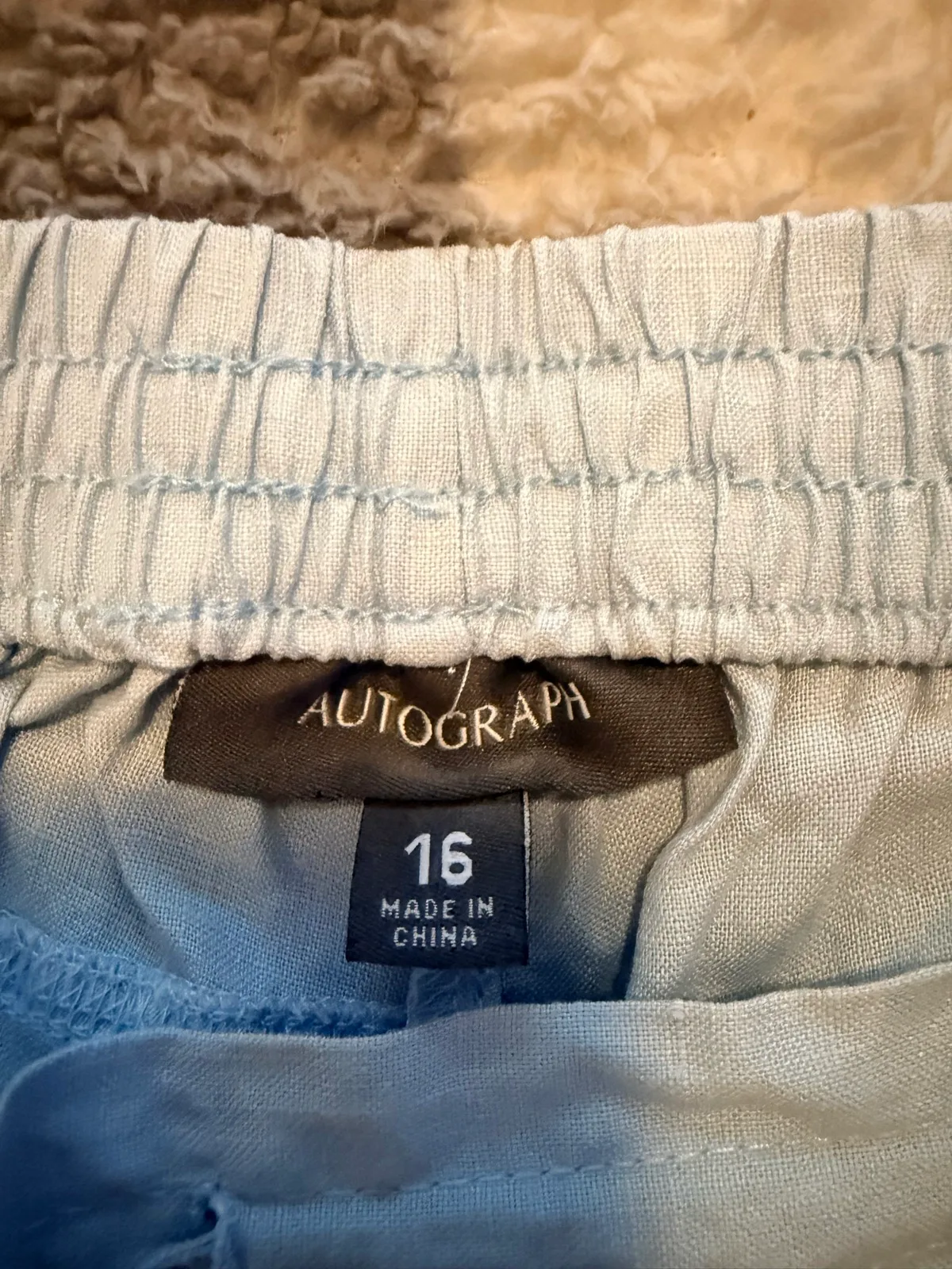 Autograph light blue cropped pants linen — photo 5