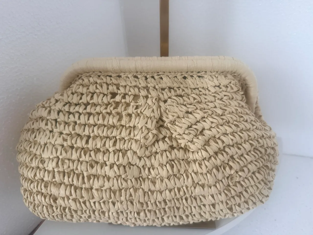 Straw clutch with shoulder chain new – photo 4