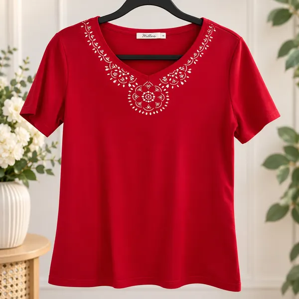 Noni B t/shirt with embellished neckline