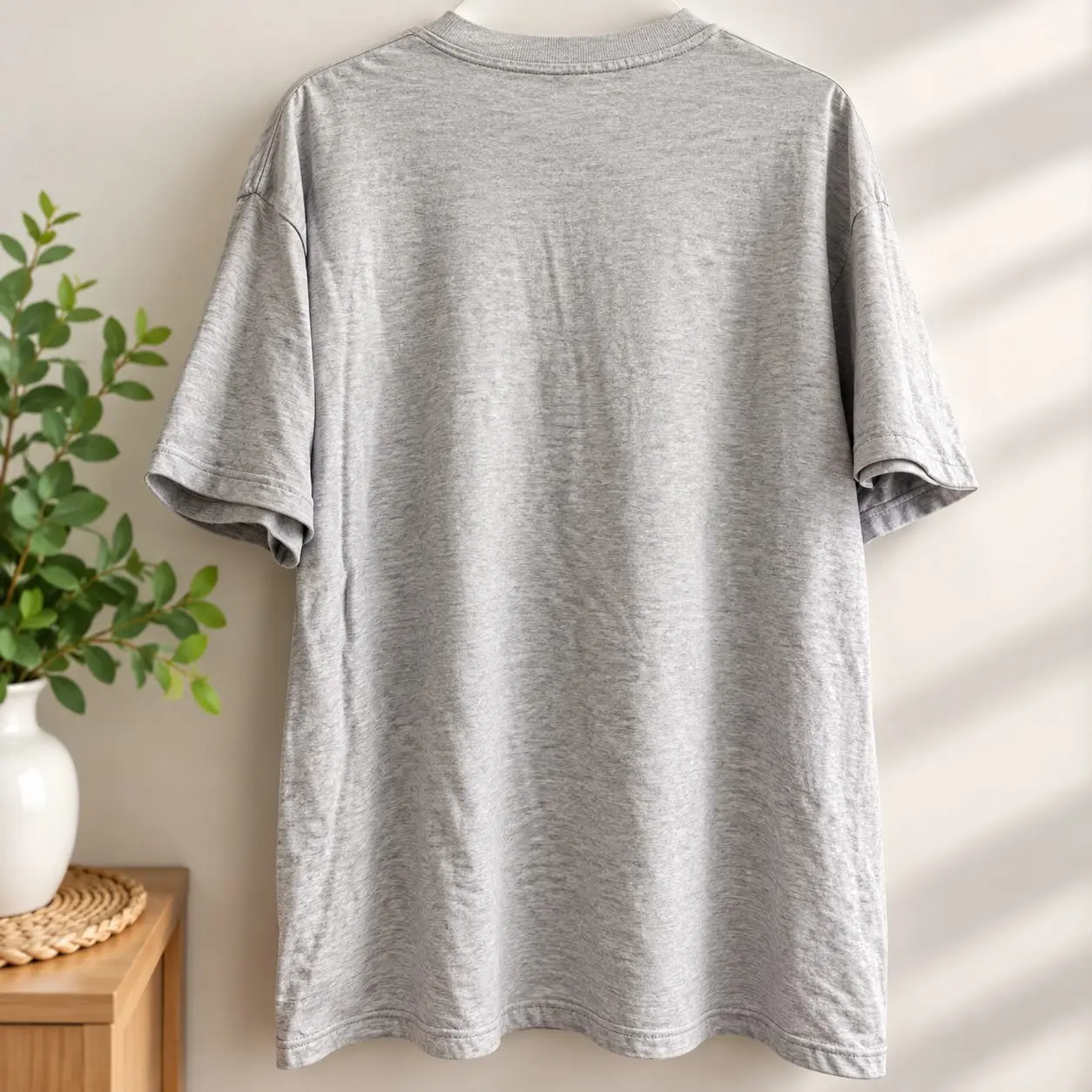 Mens light grey Corr long line cotton t/shirt - Size M – photo 4