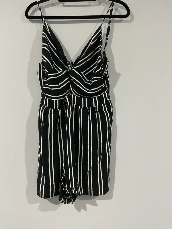 Ladies black and white romper suit - size 12