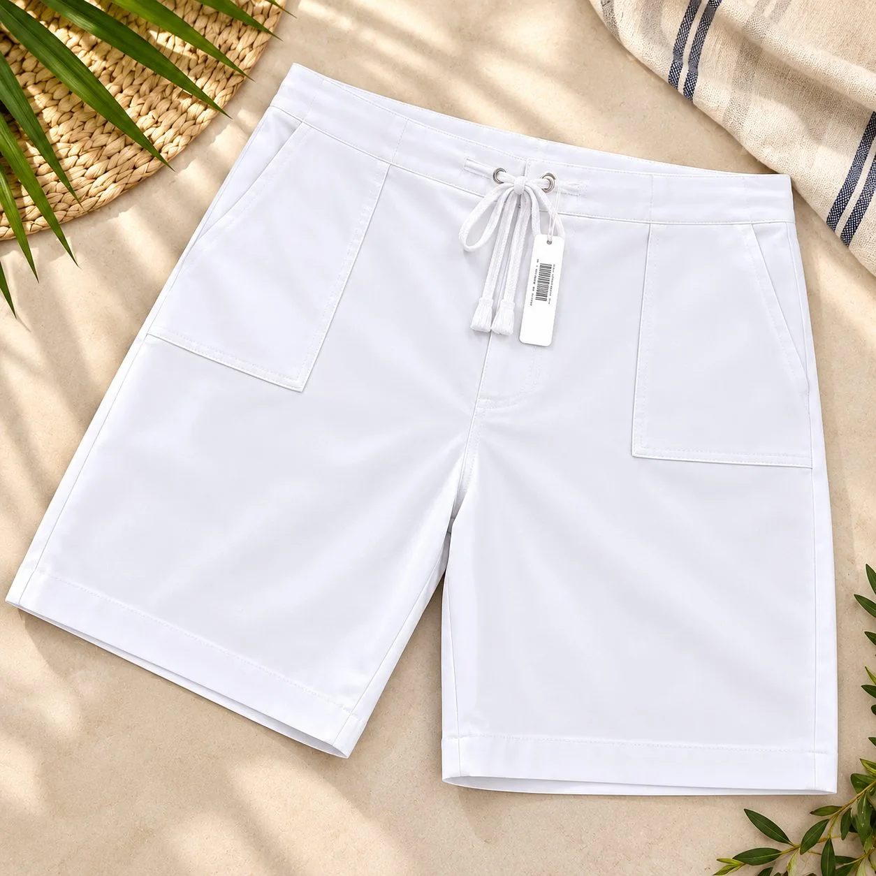 Suzanne Grae white linen/cotton long leg shorts brand new - Size 24 — photo 2