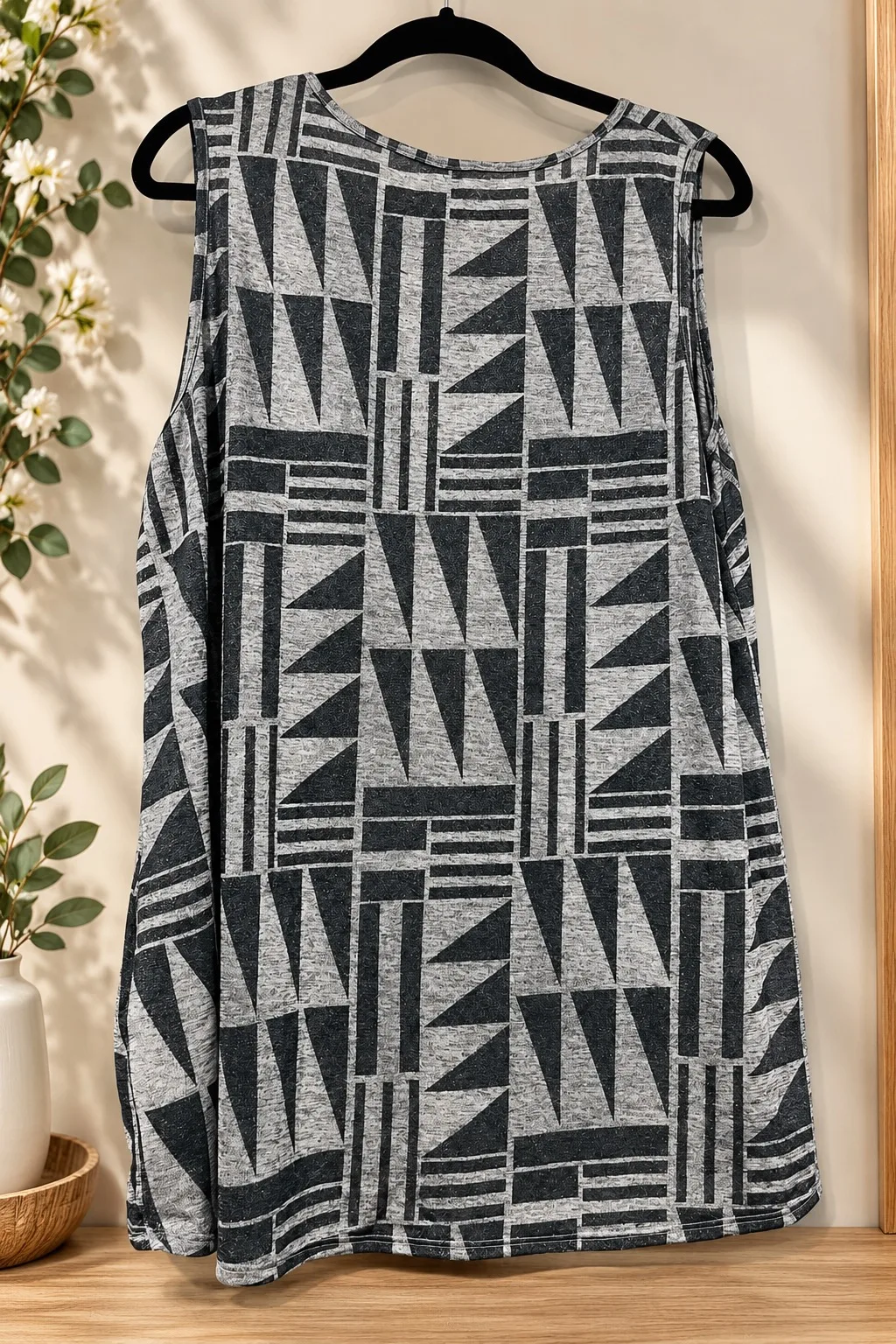 TS 2 tone grey shimmering layering high low long line top – size M – photo 2