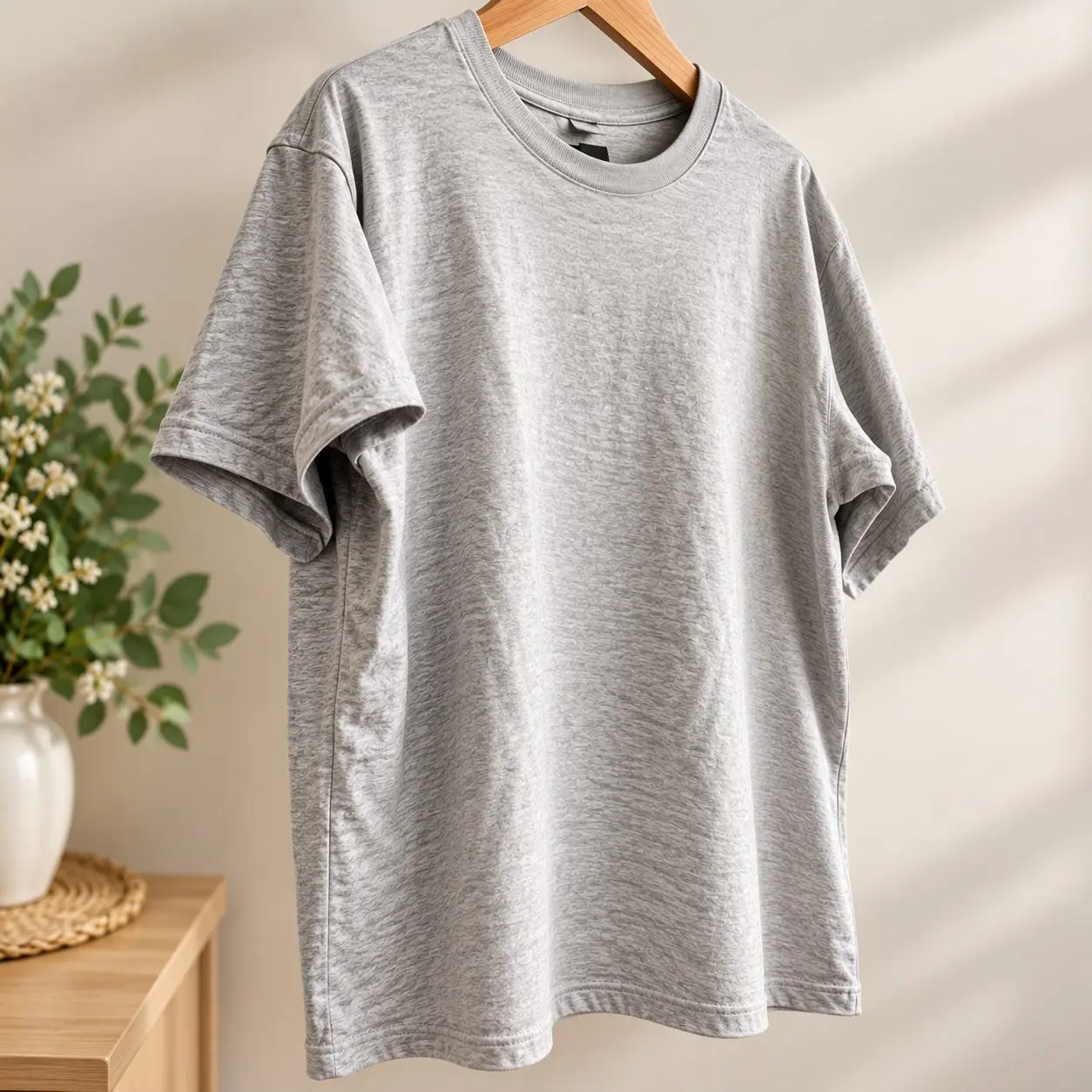 Mens light grey Corr long line cotton t/shirt - Size M – photo 3