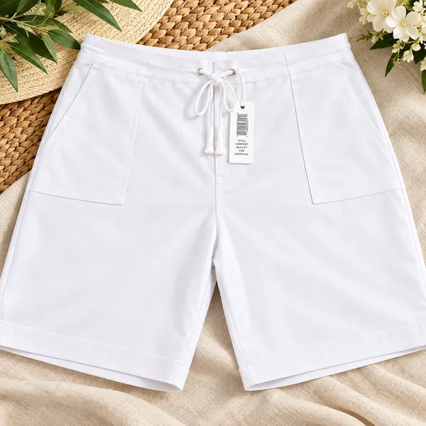 Suzanne Grae white linen/cotton long leg shorts brand new - Size 24