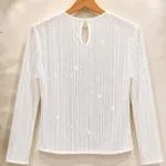 Brand new white sparkle top with key hole opening - size L – photo 4