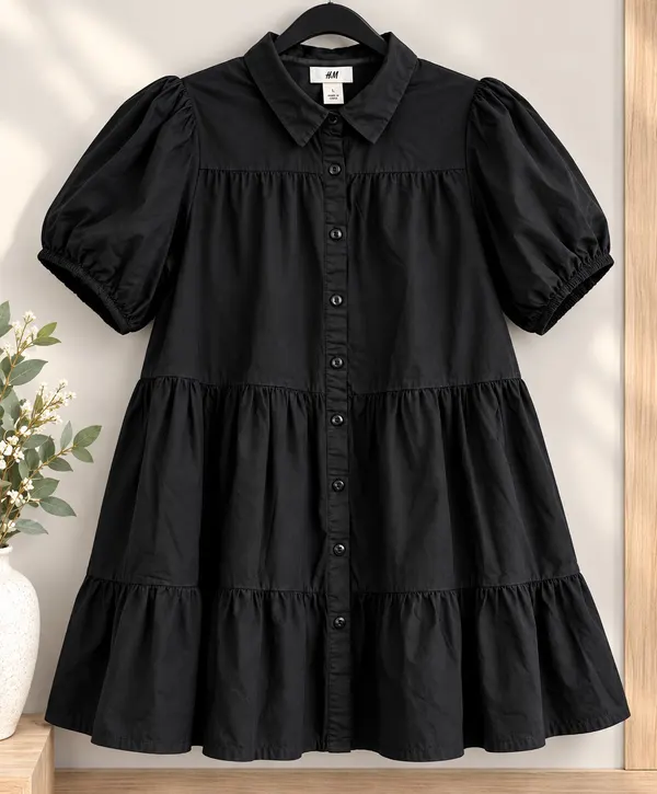 H & M black button down dress. Size M.