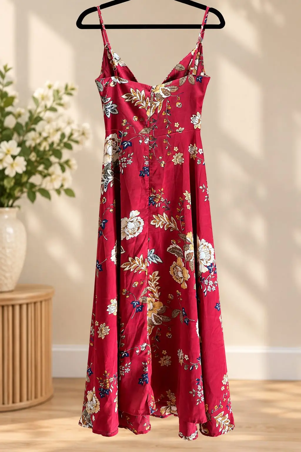 Two little sisters maroon maxi dress with floral print - Size 8 – photo 5