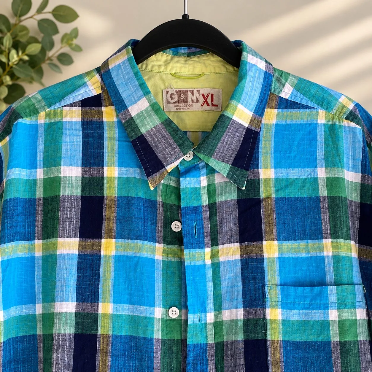 Men’s Multicoloured Striped  Cotton Shirt by G & M size XL – photo 2