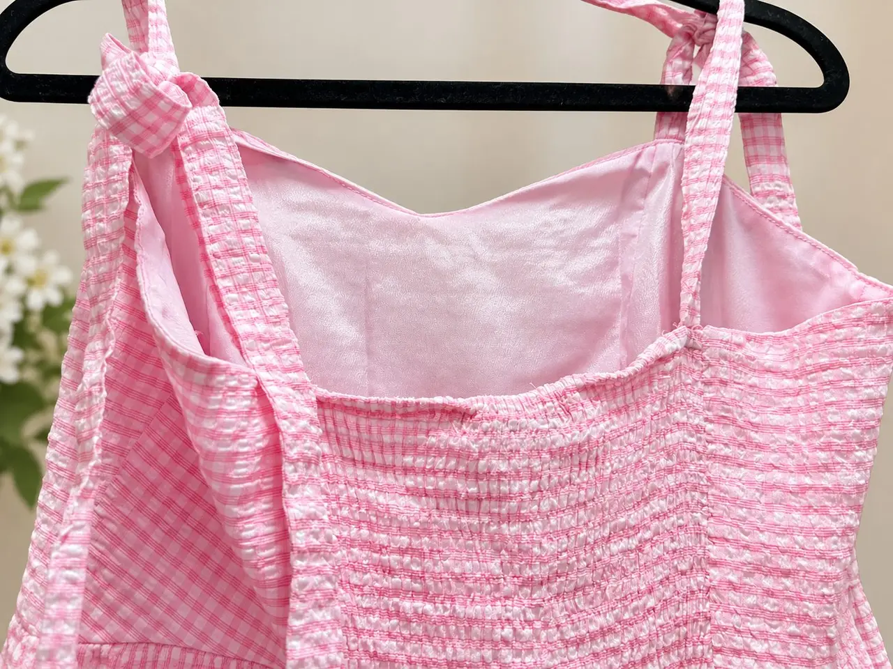 Valley Girl Pink Seersucker Maxi Dress With Check Print Size 12 – photo 4
