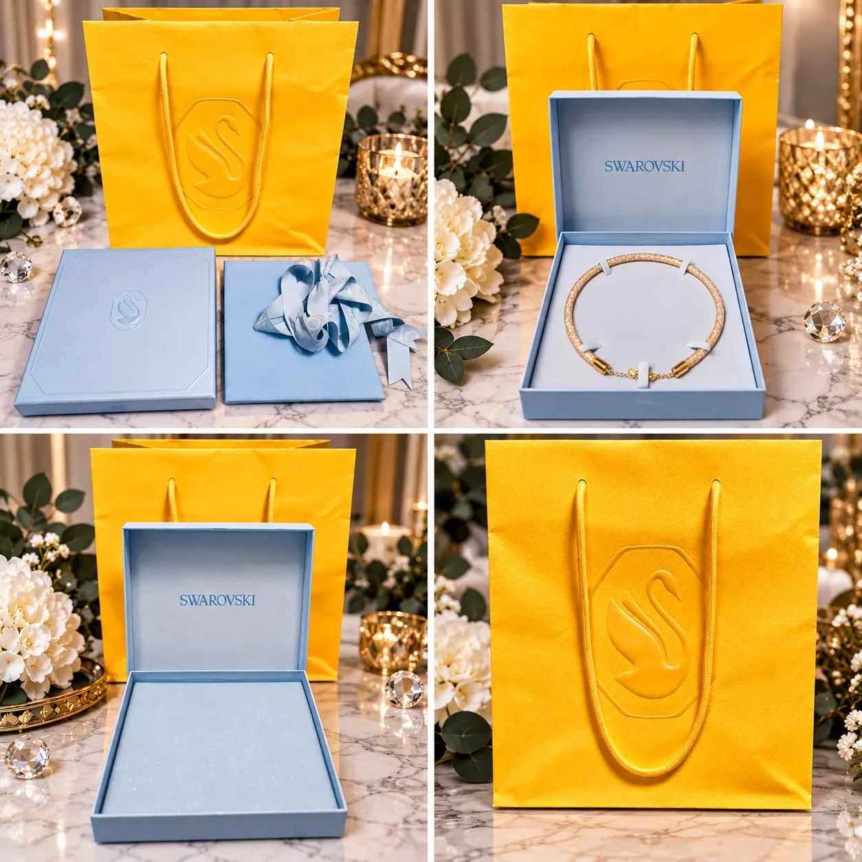 Swarovski champagne coloured necklace with box — photo 2
