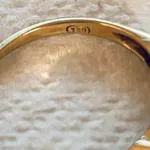 18 ct stamped yellow gold Emerald with 6 Diamonds – photo 5