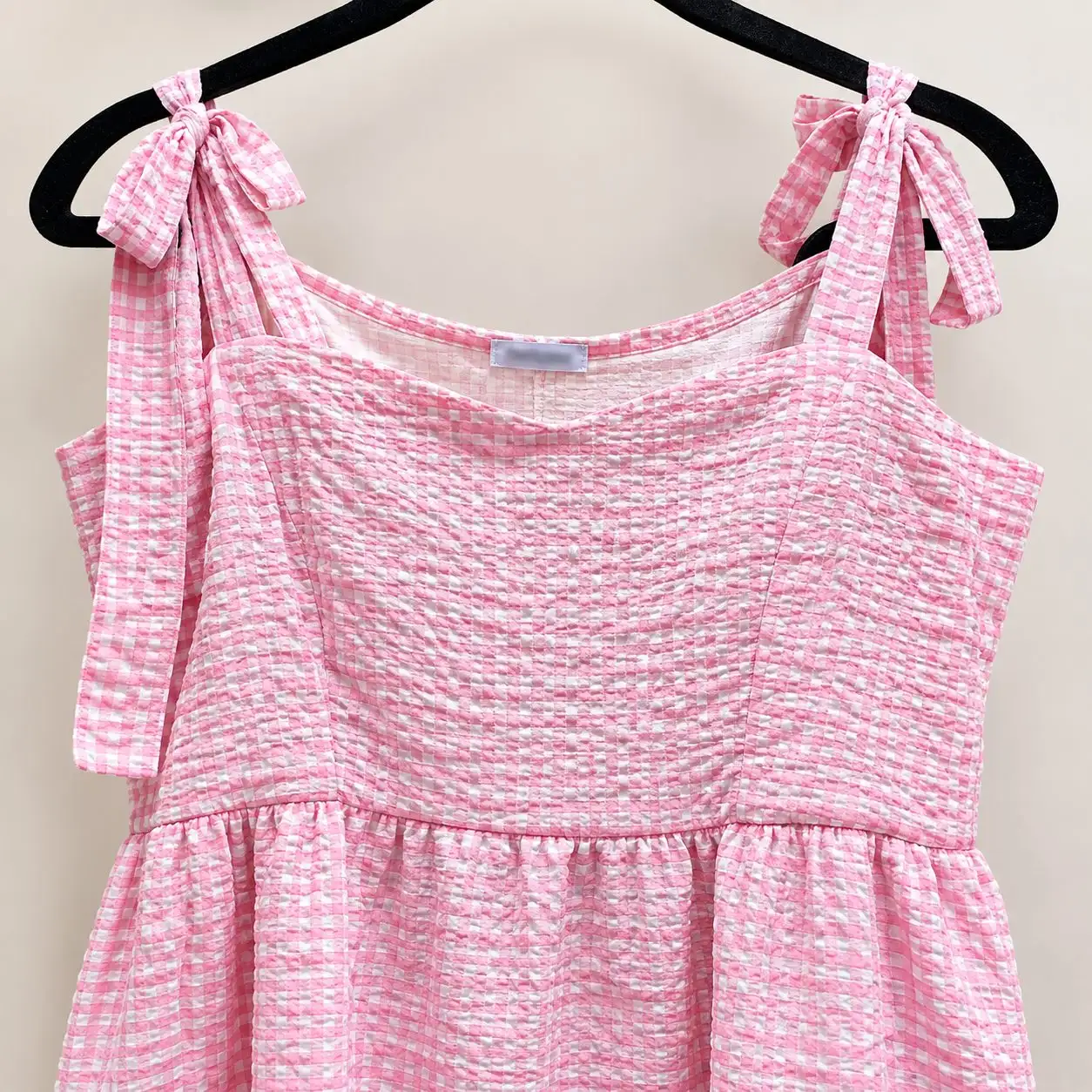 Valley Girl Pink Seersucker Maxi Dress With Check Print Size 12 – photo 5