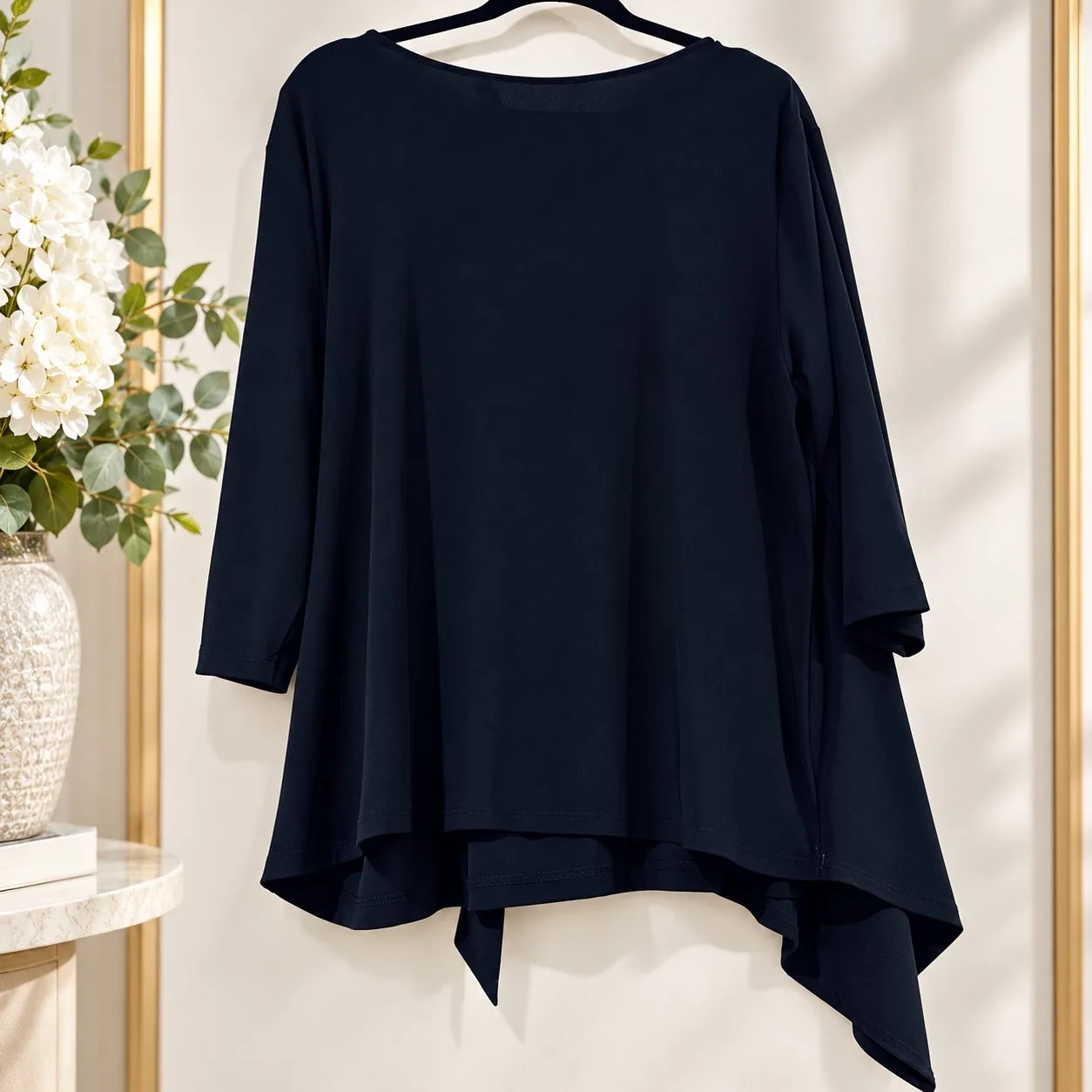 Mirrors Woman stretch navy blue stretch tunic with buckle - Size 18 – photo 5