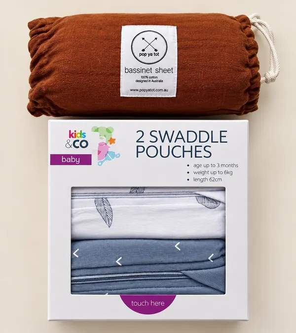Brand new Babies bassinet sheet & new swaddle pouches  sheet