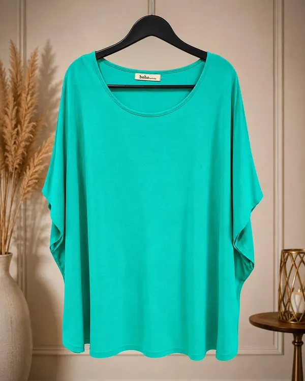 Boho Australia green kaftan one size top