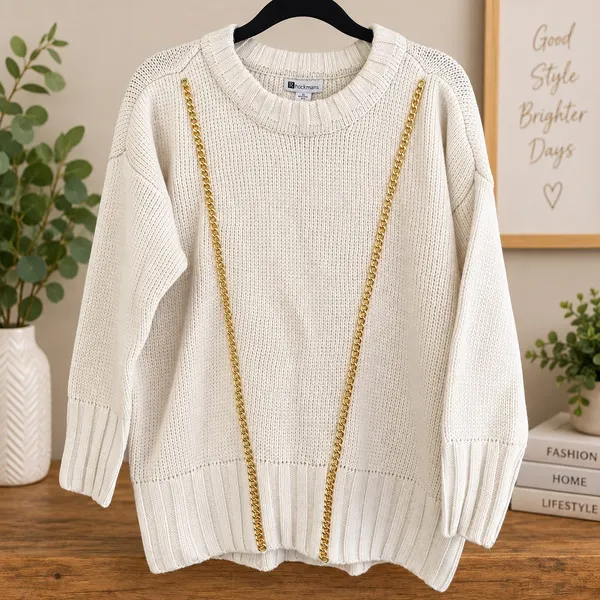 Brand new ladies winter white jumper - Size M
