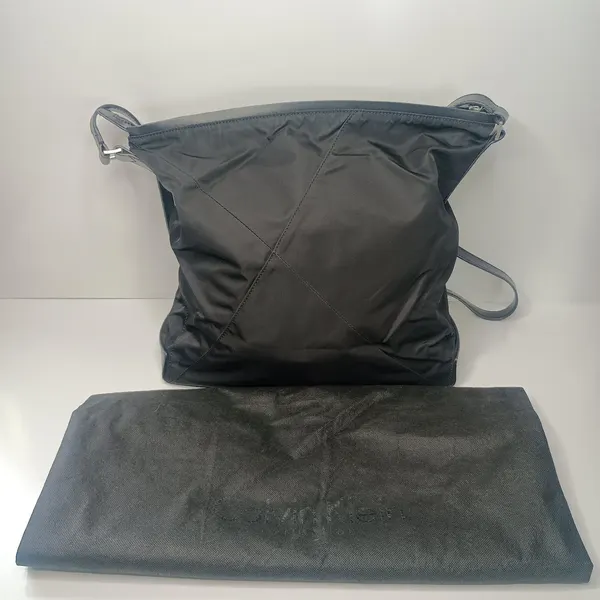 Calvin Klein Collection Black Nylon & Leather Crossbody Bag (w/ Dust Bag)