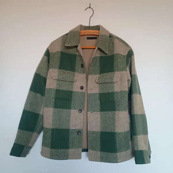 Uniqlo Green Buffalo Check Oversized Shacket Jacket