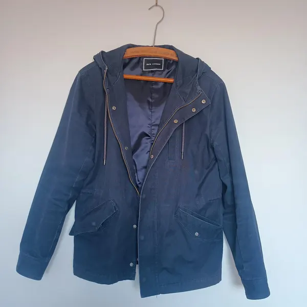 Jack London Navy Blue Hooded Parka Jacket Size L