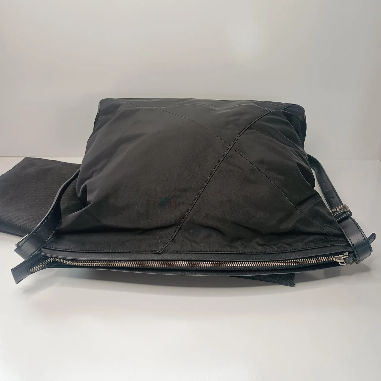 Calvin Klein Collection Black Nylon & Leather Crossbody Bag (w/ Dust Bag) – photo 3