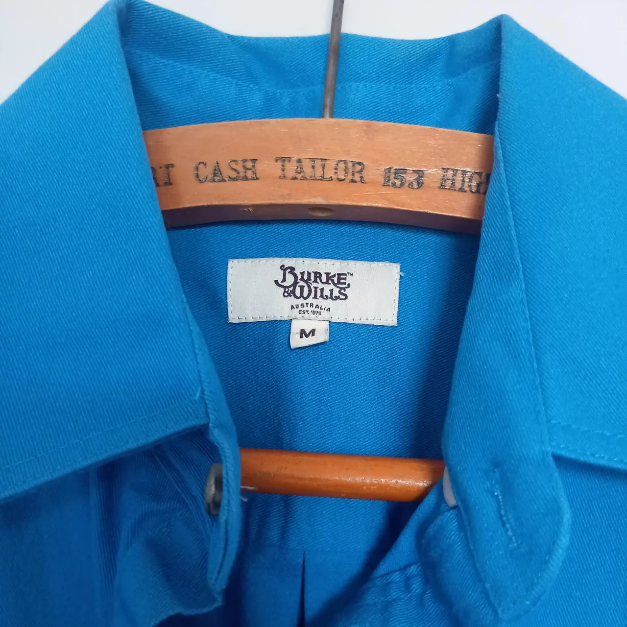 Burke & Wills Australia Blue Half-Button Work Shirt — photo 3