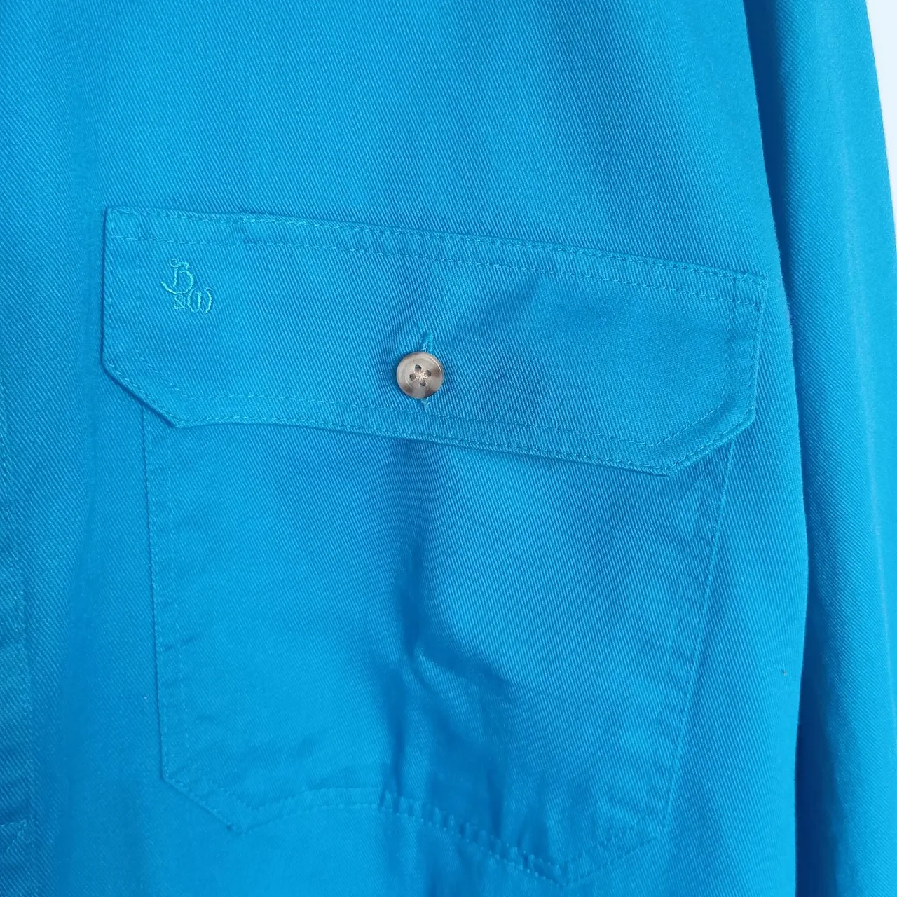 Burke & Wills Australia Blue Half-Button Work Shirt — photo 4