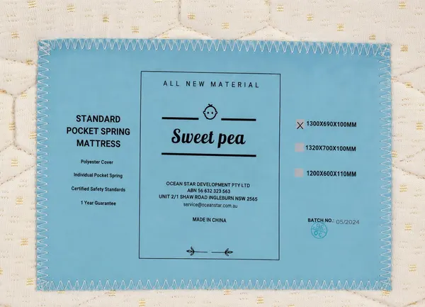 Mattress and Cot (Sweet Pea Brand)