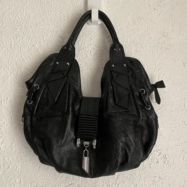 Leather Y2K style hobo bag